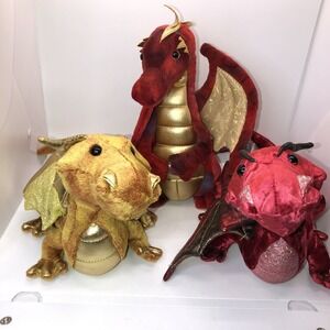 Douglas Cuddle Toys Dragon Plush Lot Of 3 Dragons Stuffies